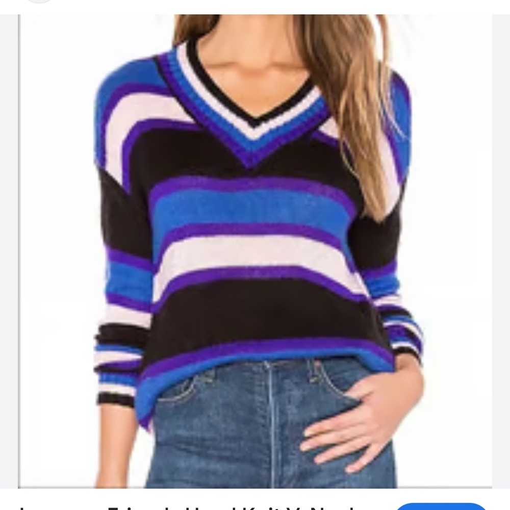 Lovers and Friends Blue Black & Purple Knit Sweater Size Small